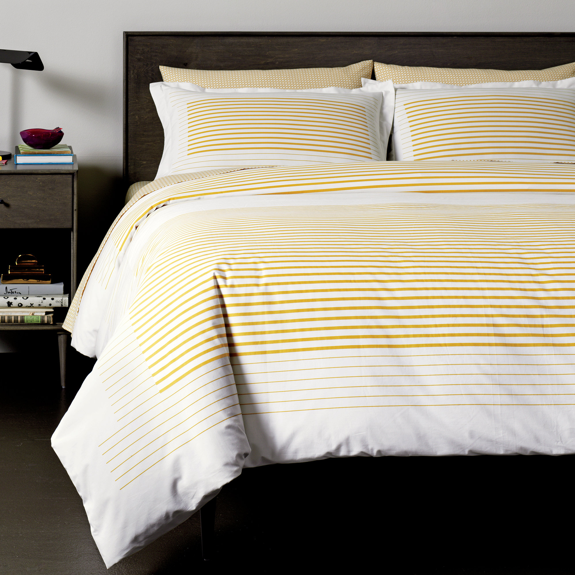 DwellStudio Pinstripe Ochre Duvet Cover & Reviews Wayfair
