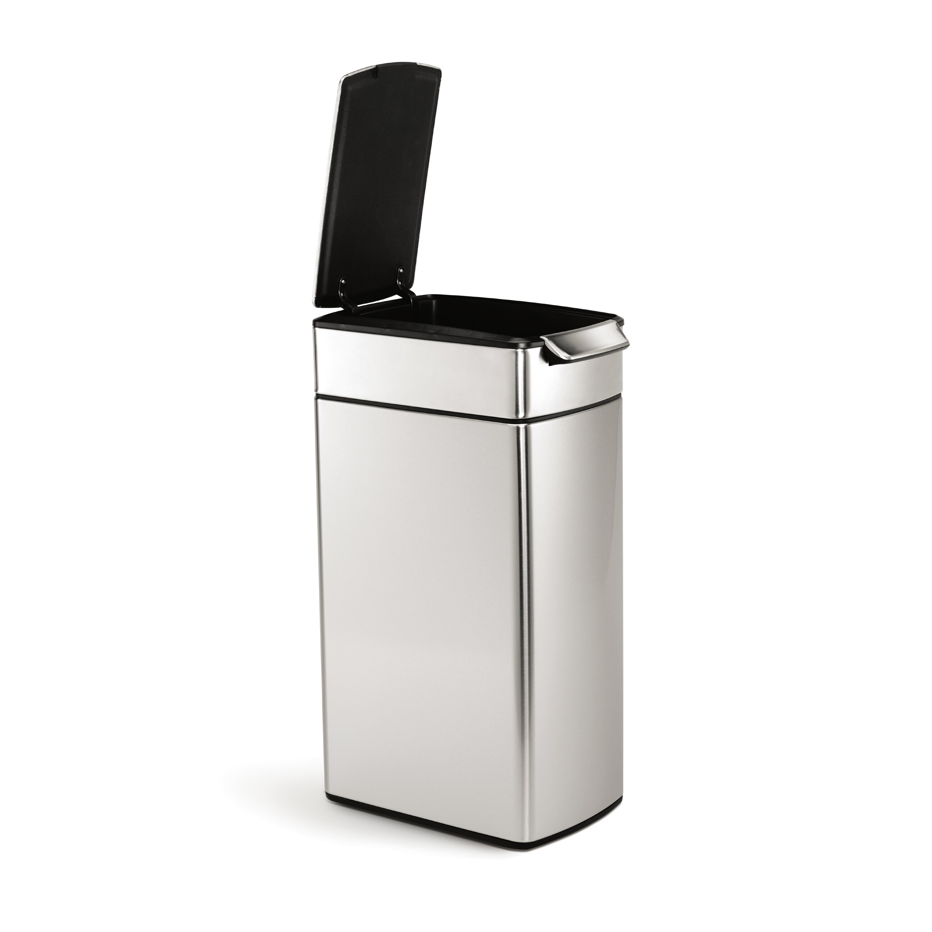 simplehuman 10.5 Gallon Slim Rectangular Touch Bar Stainless Steel Stainless Steel Rectangle Trash Can