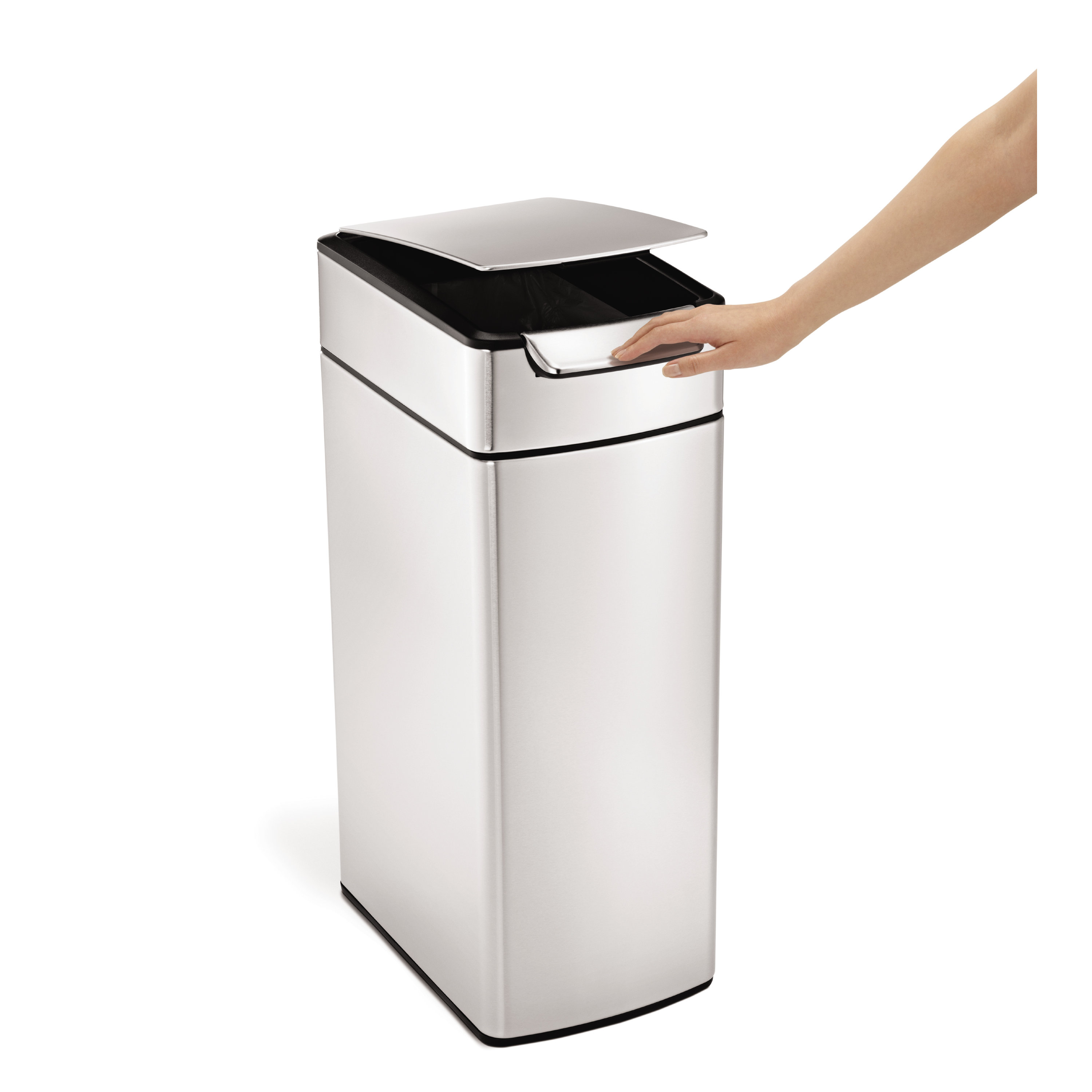 Simplehuman 10 5 Gallon Slim Rectangular Touch Bar Stainless Steel   Simplehuman 10.5 Gallon Slim Rectangular Touch Bar Stainless Steel Trash Can CW2016 