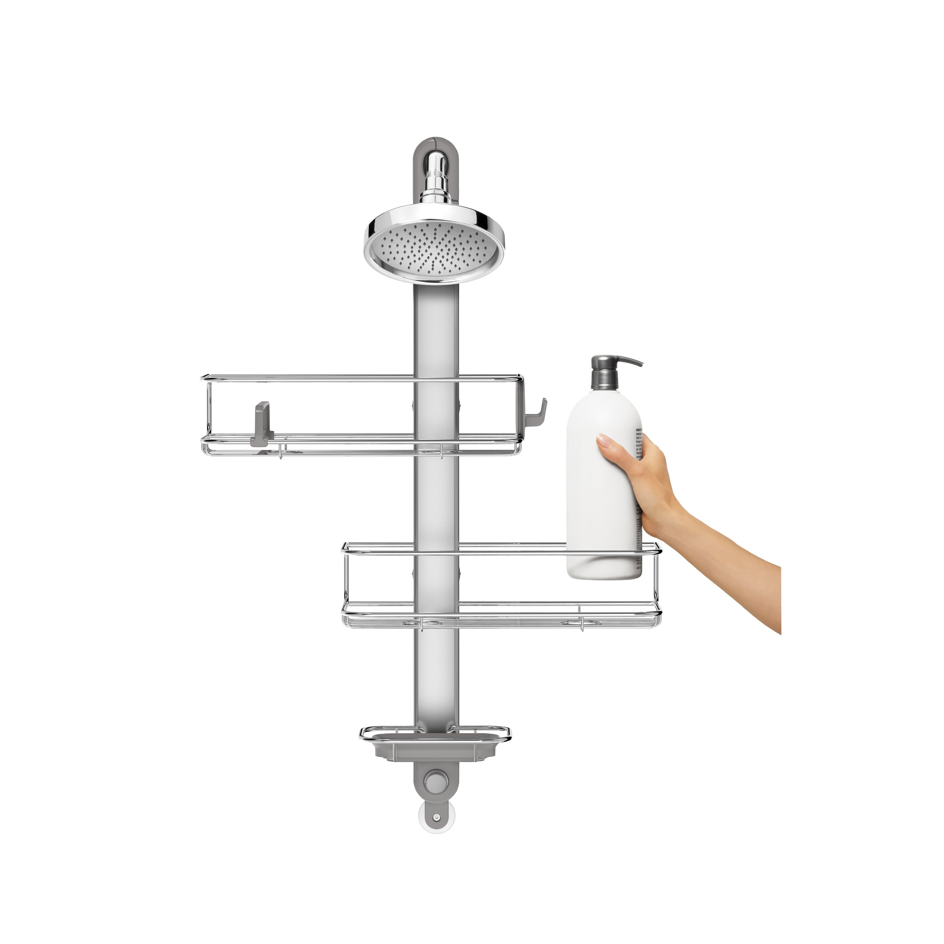simplehuman Adjustable Shower Caddy in Stainless Steel & Anodized Simplehuman Stainless Steel Xl Adjustable Shower Caddy