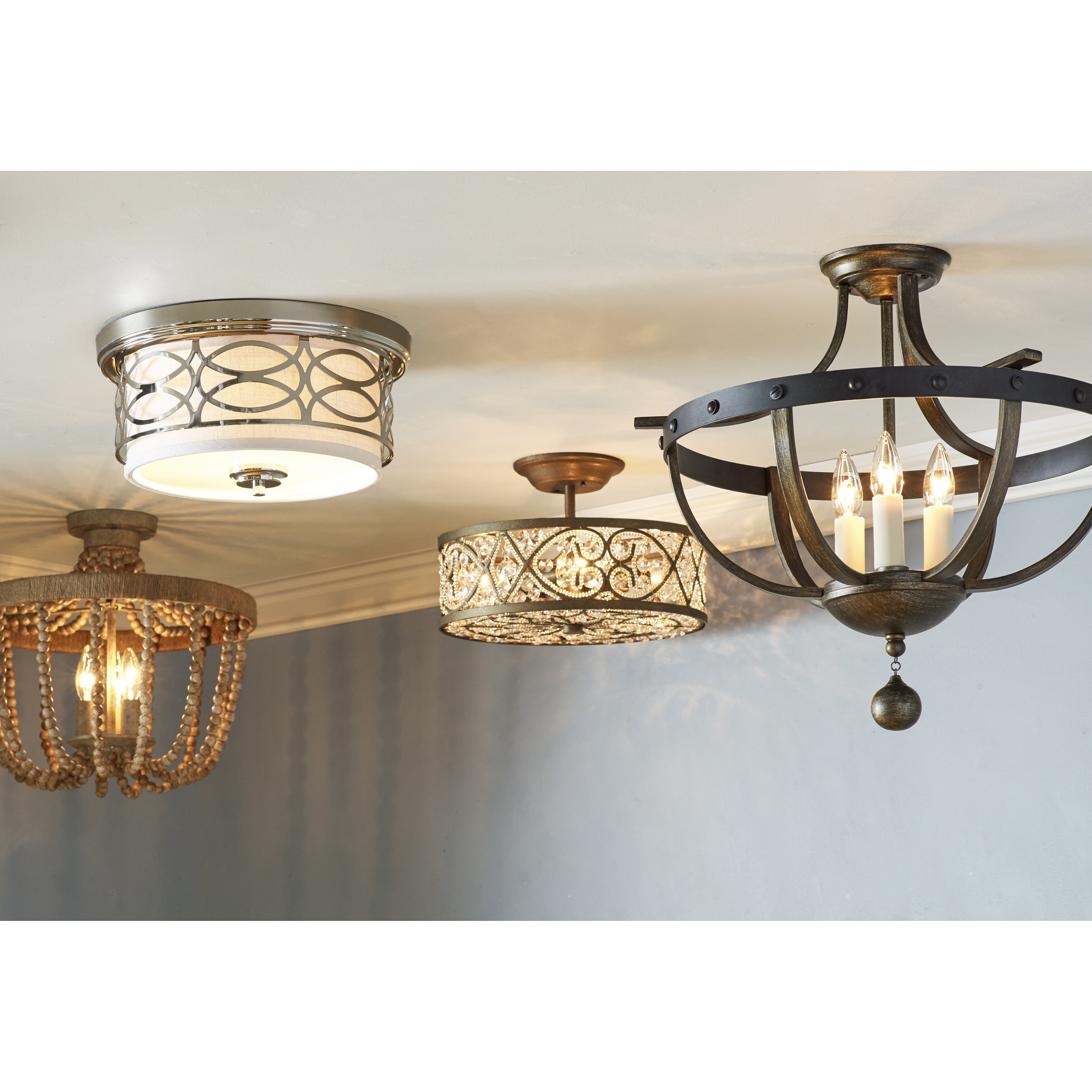 Elk Lighting Amherst 4 Light Semi Flush Mount & Reviews ...