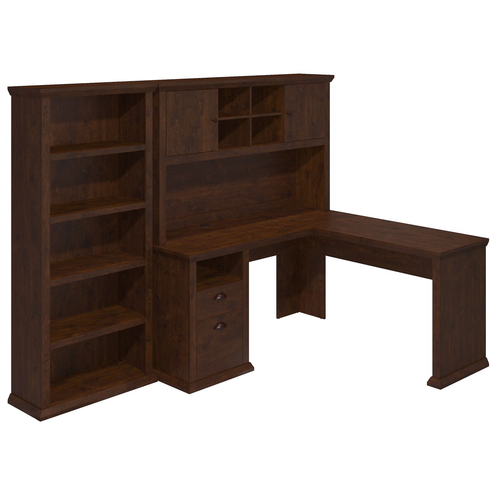 Bush Furniture Yorktown Corner Desk with Hutch and Bookcase & Reviews
