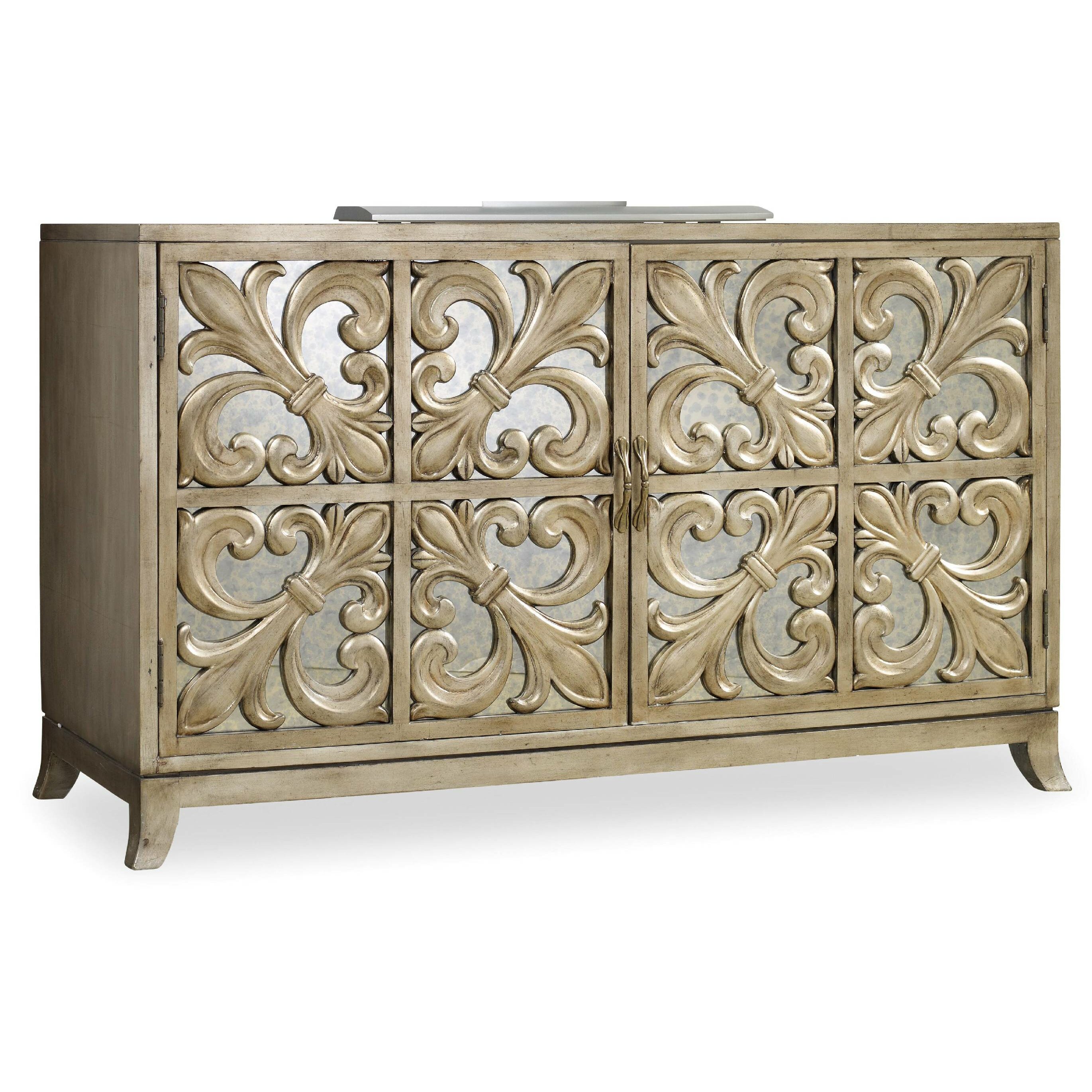 Hooker Furniture Melange Fleur-de-lis Mirrored Credenza ...