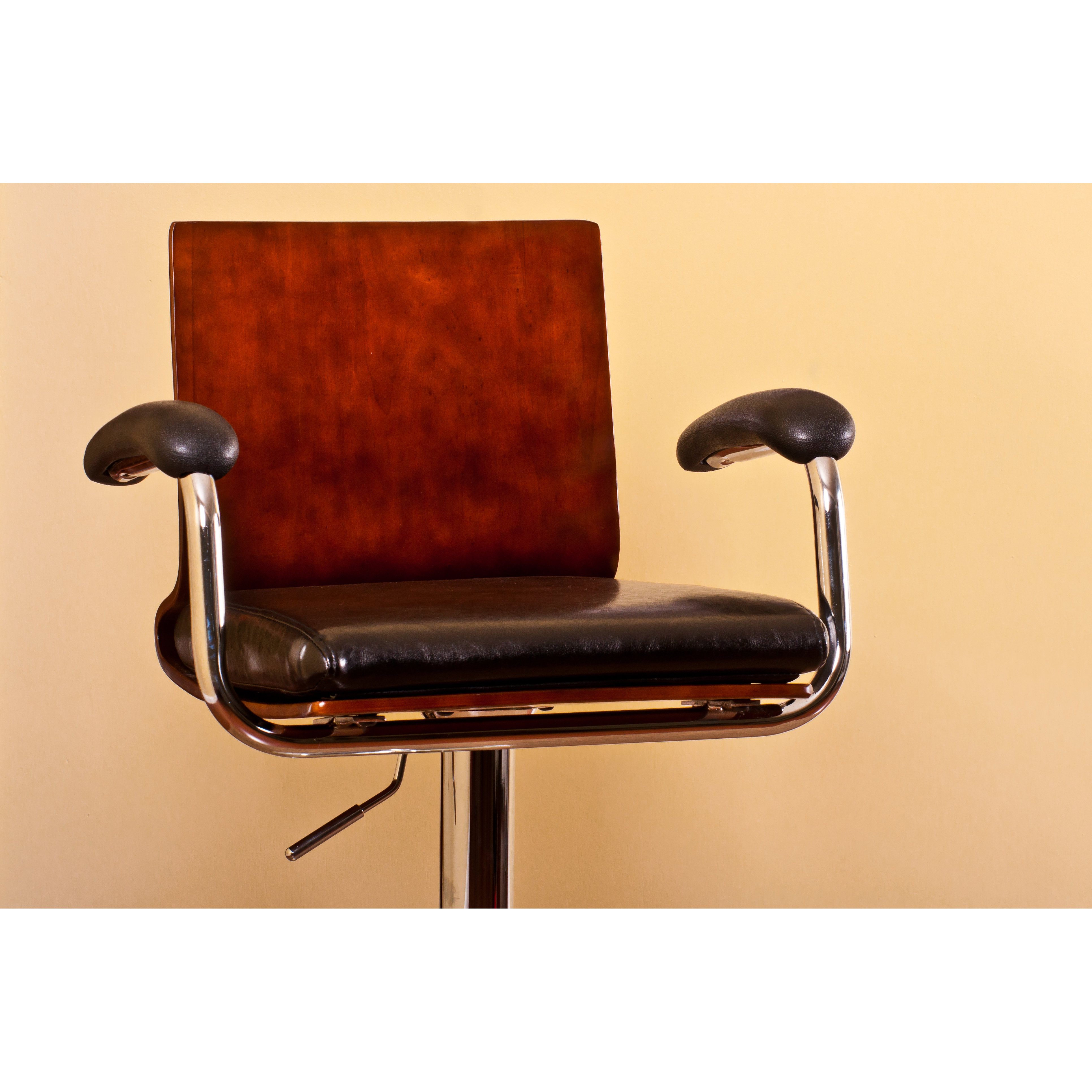 AC Pacific Modern Wood Adjustable Height Swivel Bar Stool & Reviews