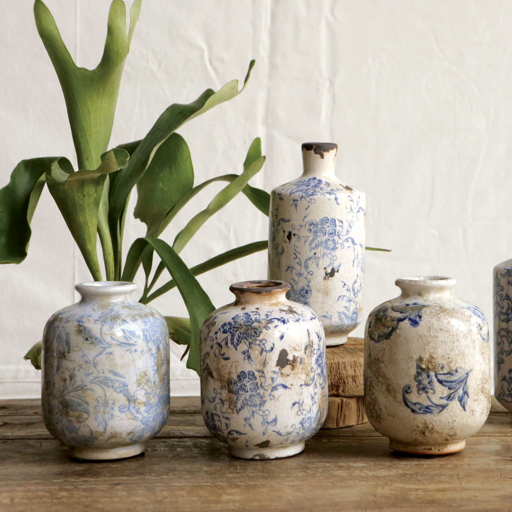 Creative CoOp Indigo Terra Cotta Vase & Reviews Wayfair