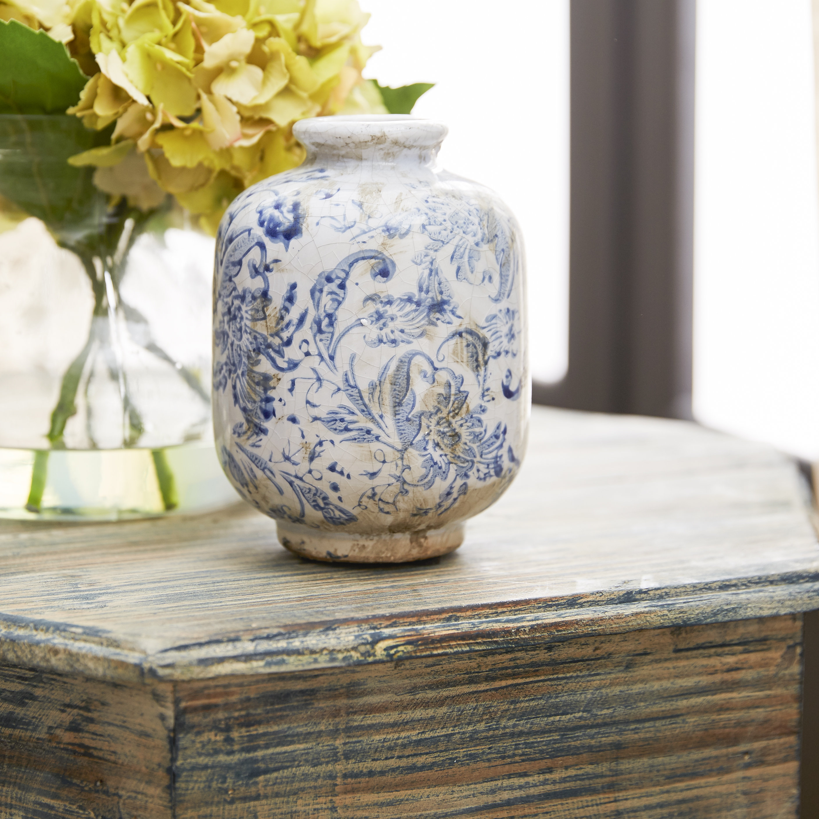 Creative CoOp Indigo Terra Cotta Vase & Reviews Wayfair