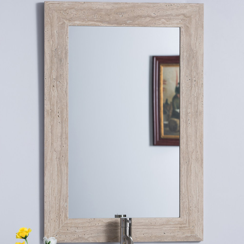 Bellaterra Home Travertine Stone Frame Mirror & Reviews Wayfair