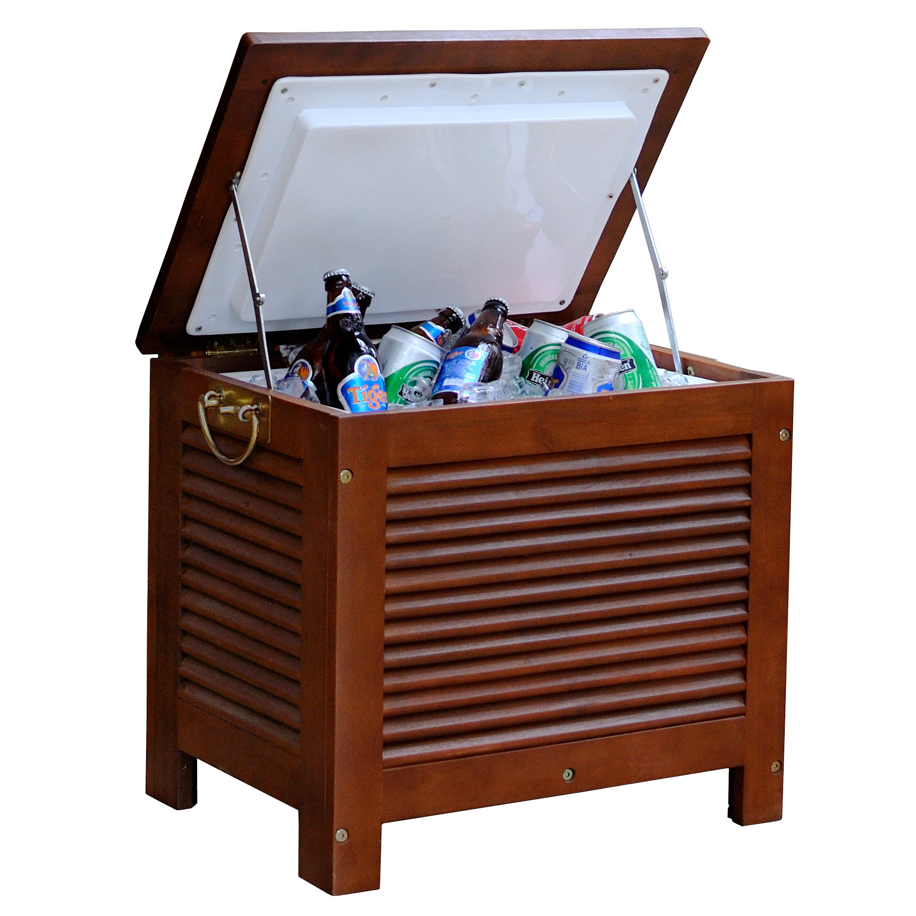 Merry Products 54.9 Qt. Outdoor Wooden Patio Cooler & Reviews Wayfair