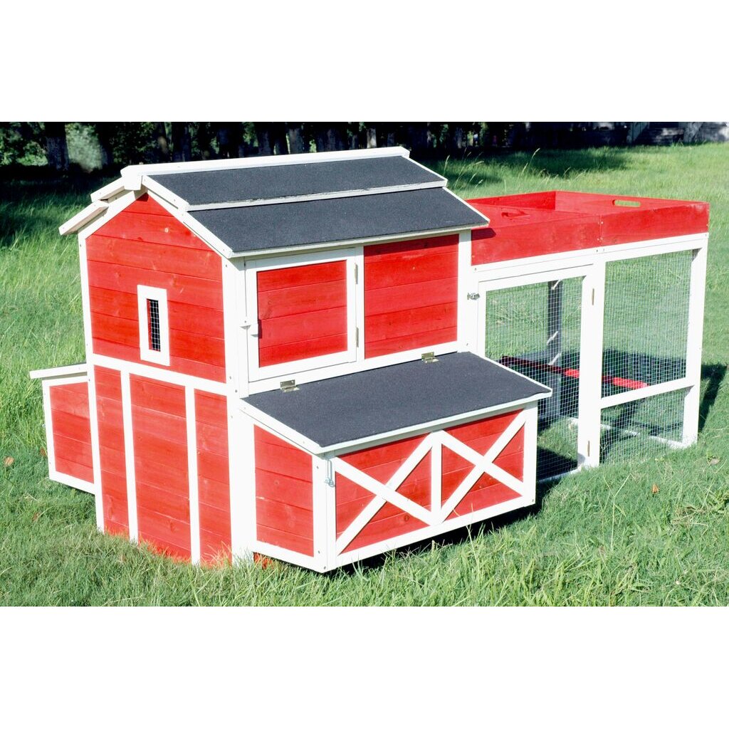 Merry Products Barn Chicken Coop with Roof Top Planter Wayfair