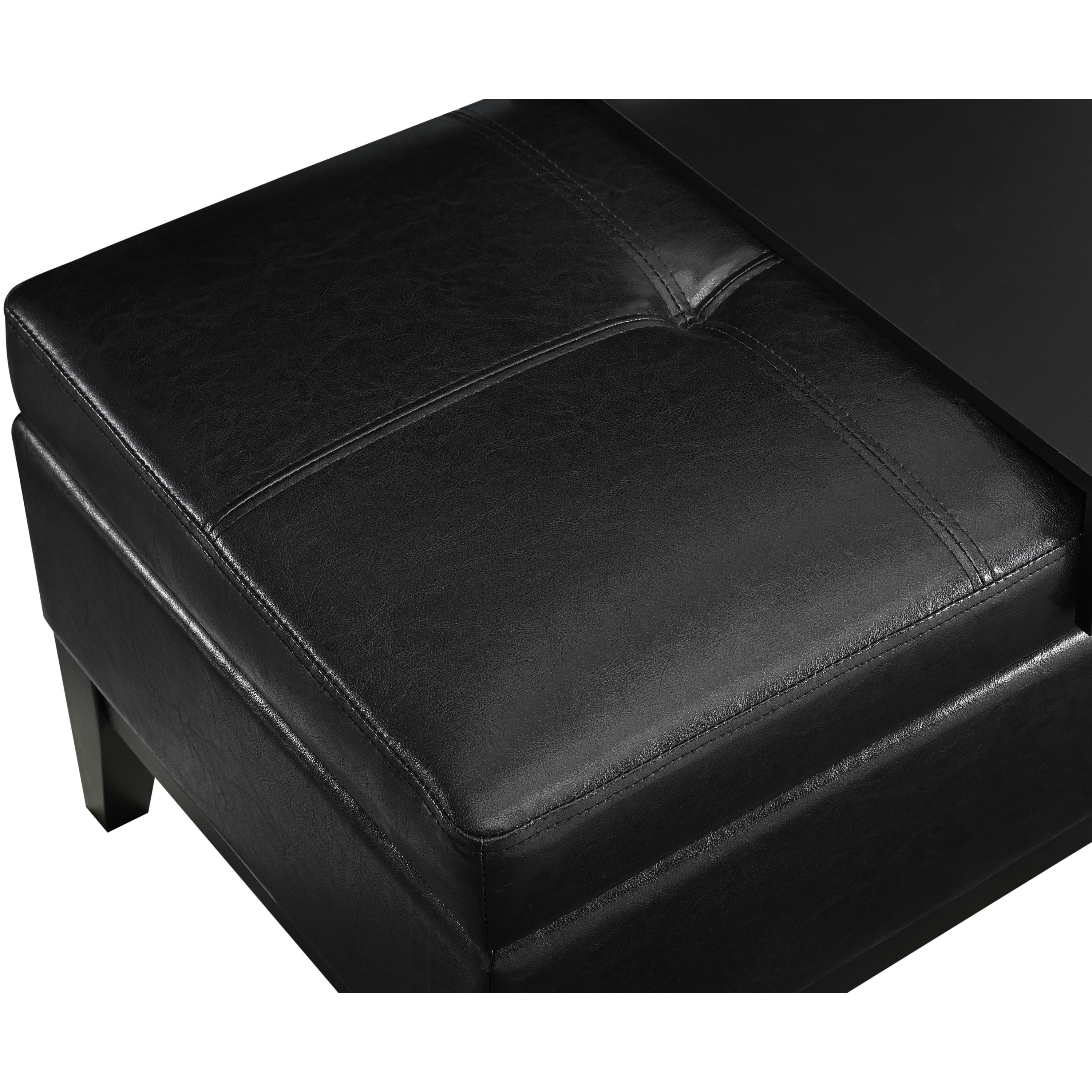 Simpli Home Oregon Leather Ottoman & Reviews Wayfair
