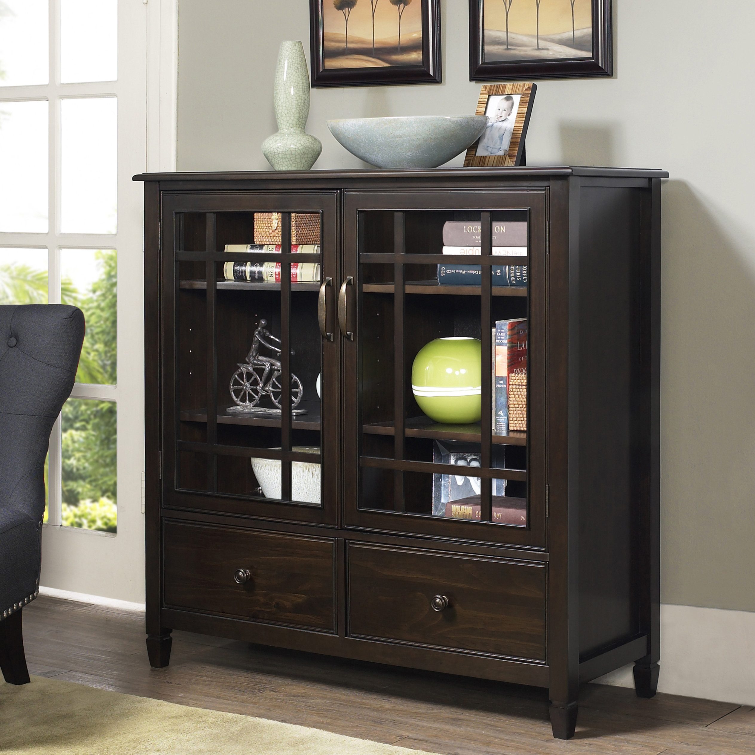 Simpli Home Connaught 2 Door Tall Storage & Reviews Wayfair