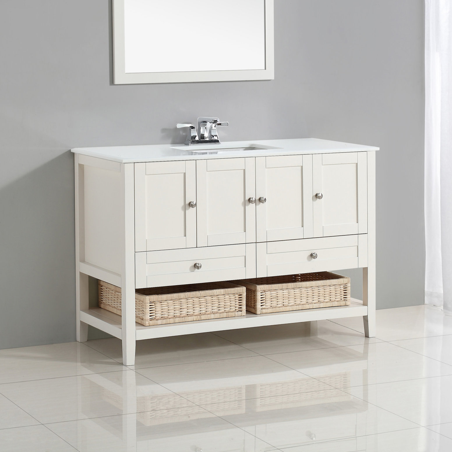Simpli Home Cape Cod 49" Single Bathroom Vanity Set & Reviews Wayfair