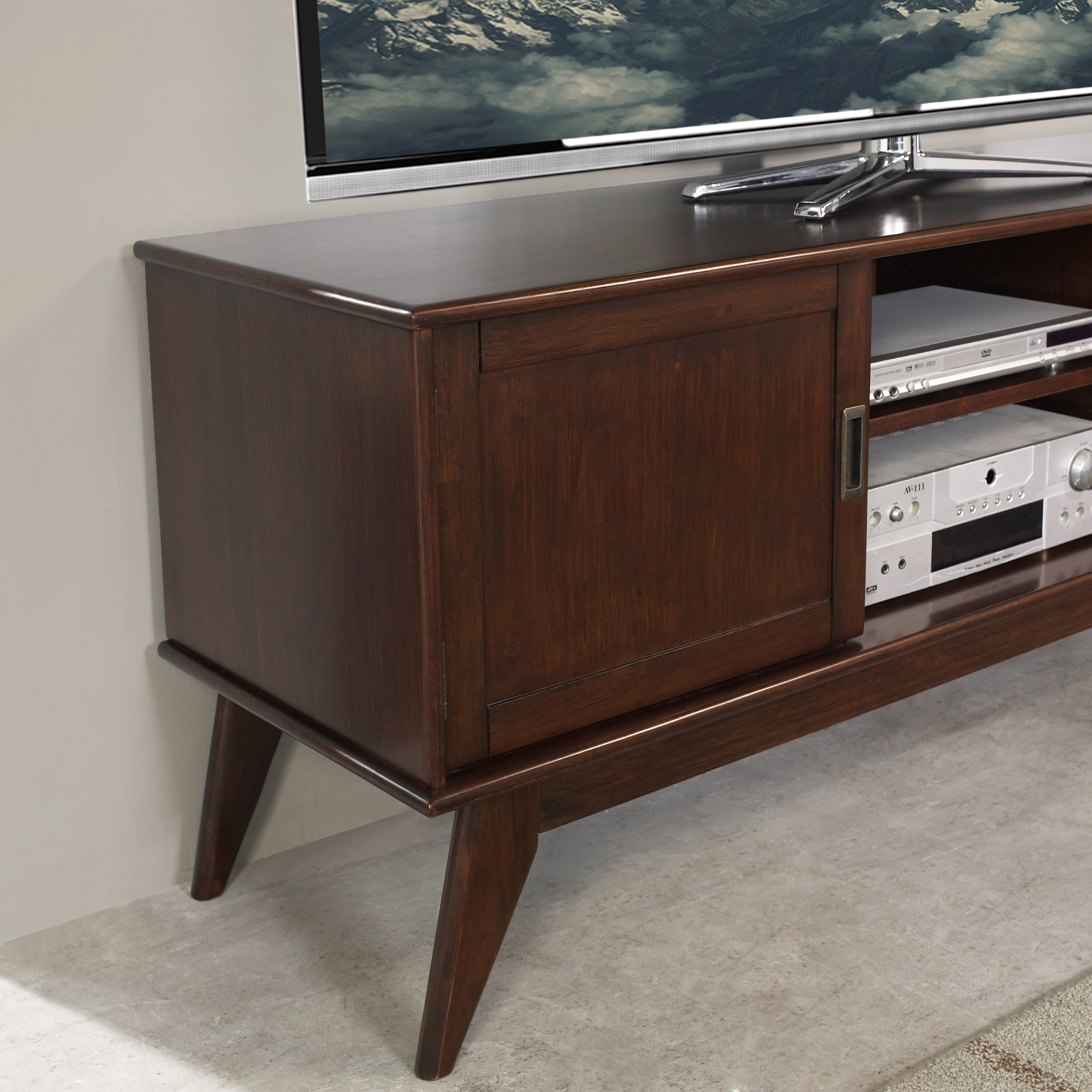 Simpli Home Draper Mid Century Low TV Stand & Reviews Wayfair