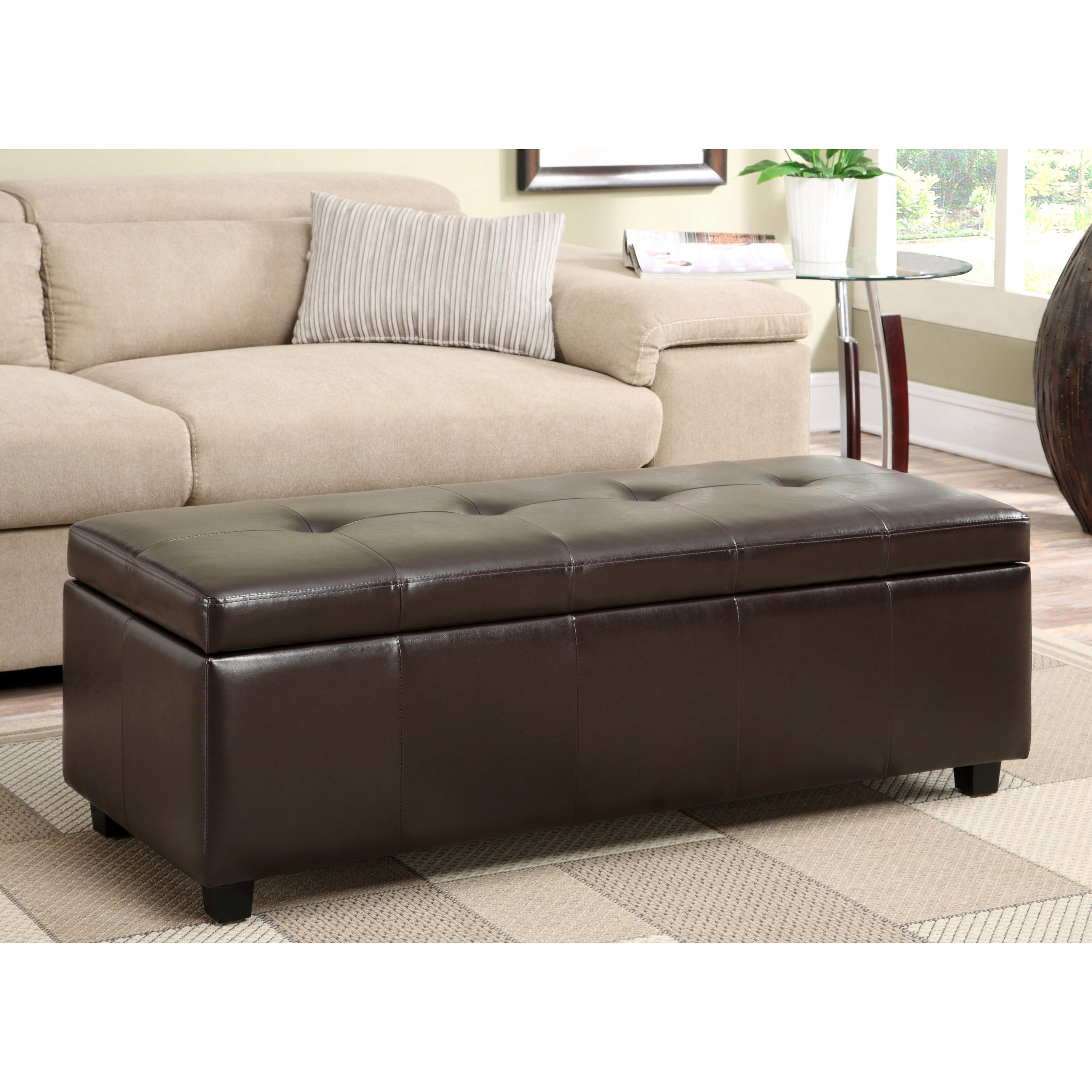 Simpli Home Castleford Large Rectangular Storage Ottoman & Reviews ...