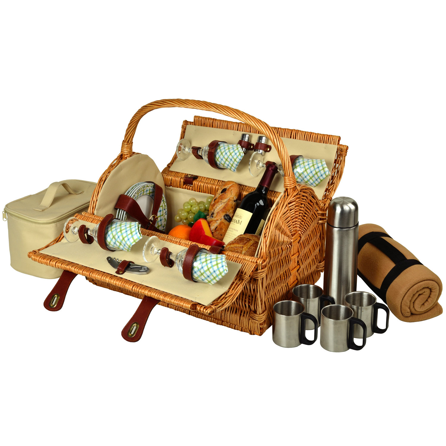 Picnic At Ascot Yorkshire Picnic Basket with Blanket and Coffee Flask