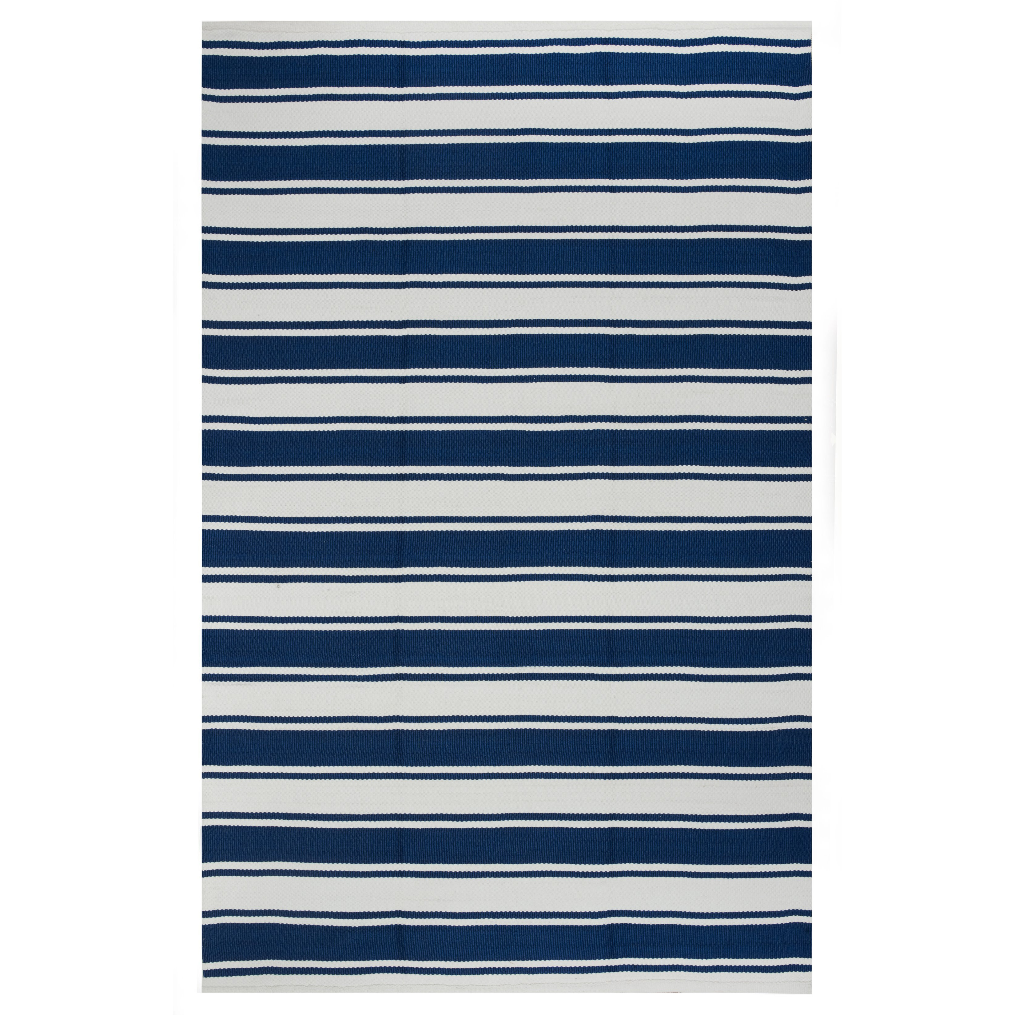 Fab Rugs Lucky Blue/White Striped Indoor/Outdoor Area Rug & Reviews