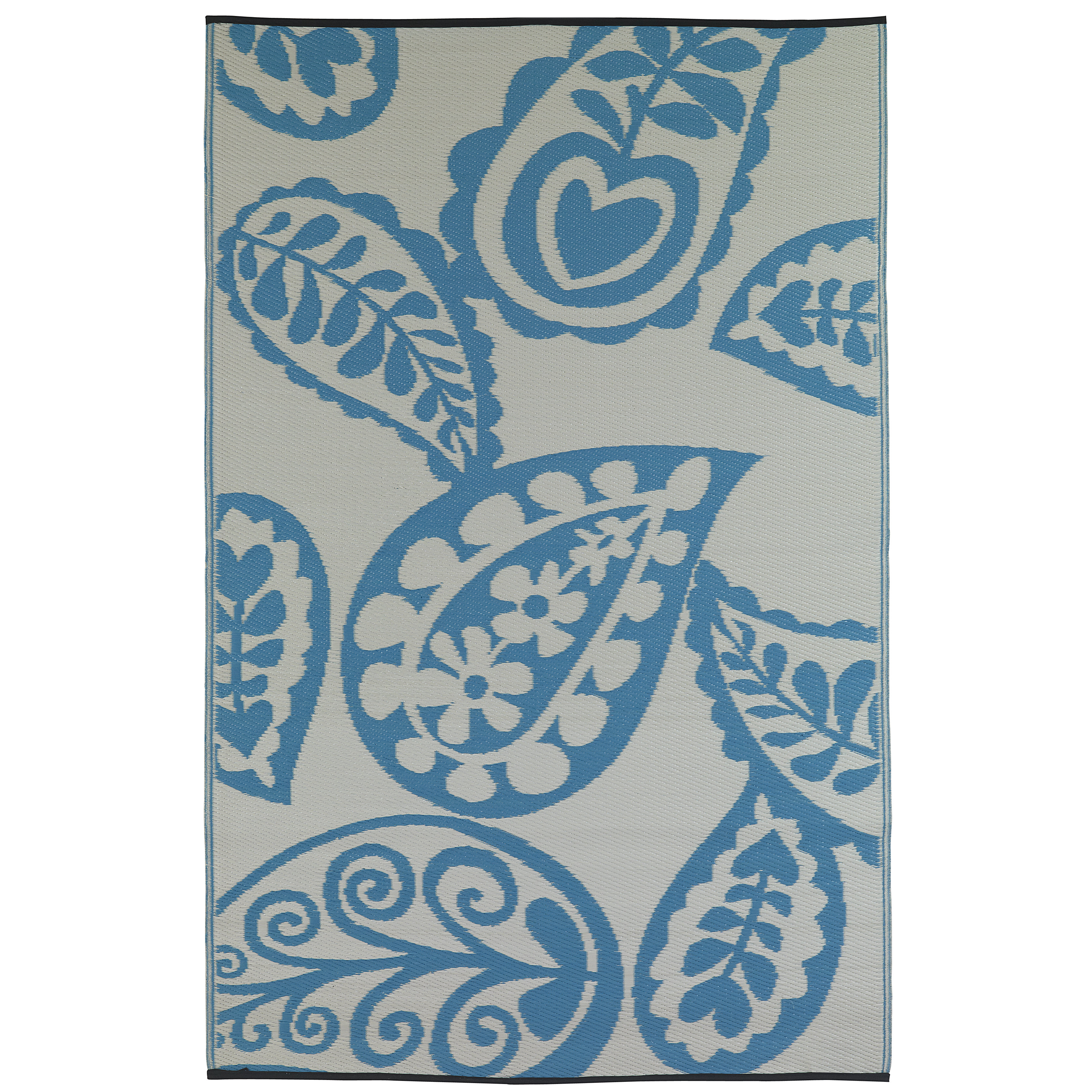 Fab Rugs Paisley River World Blue & White Indoor/Outdoor Area Rug