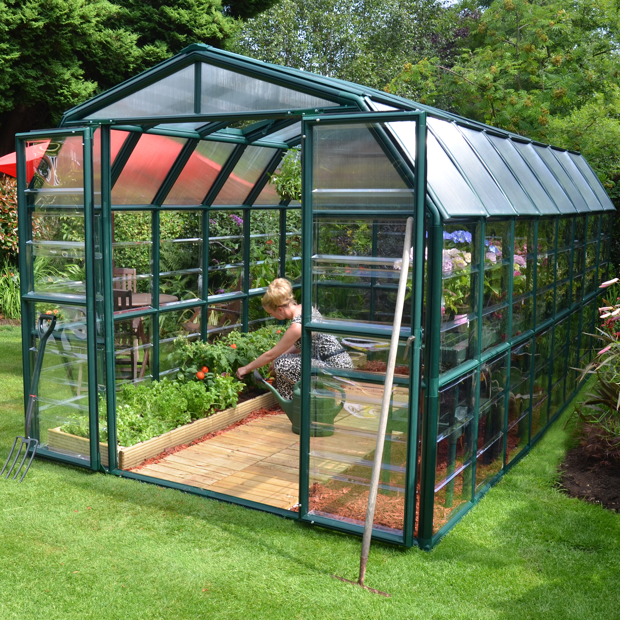 Rion Grand Gardener 2 Clear 8 Ft. W x 16 Ft. D Greenhouse | Wayfair