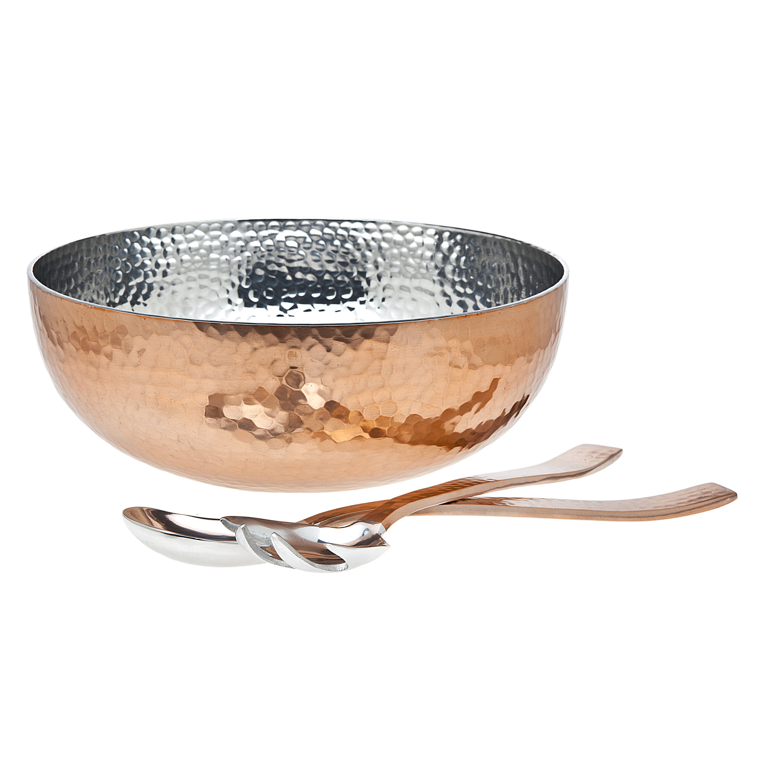 Godinger Silver Art Co Hammered Salad Bowl with Server & Reviews