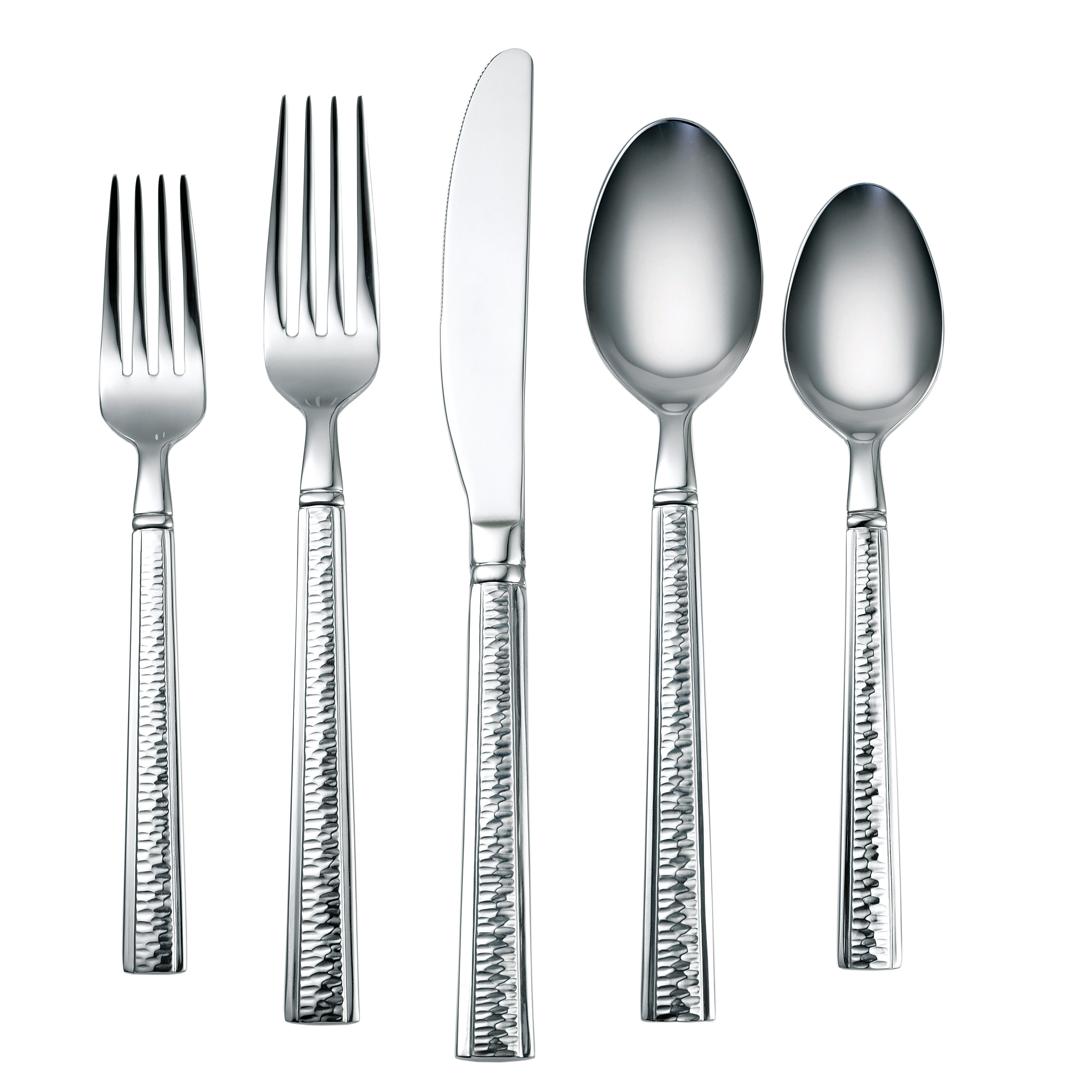 Corelle Harper Mirror Hammered 45Piece Flatware Set Wayfair