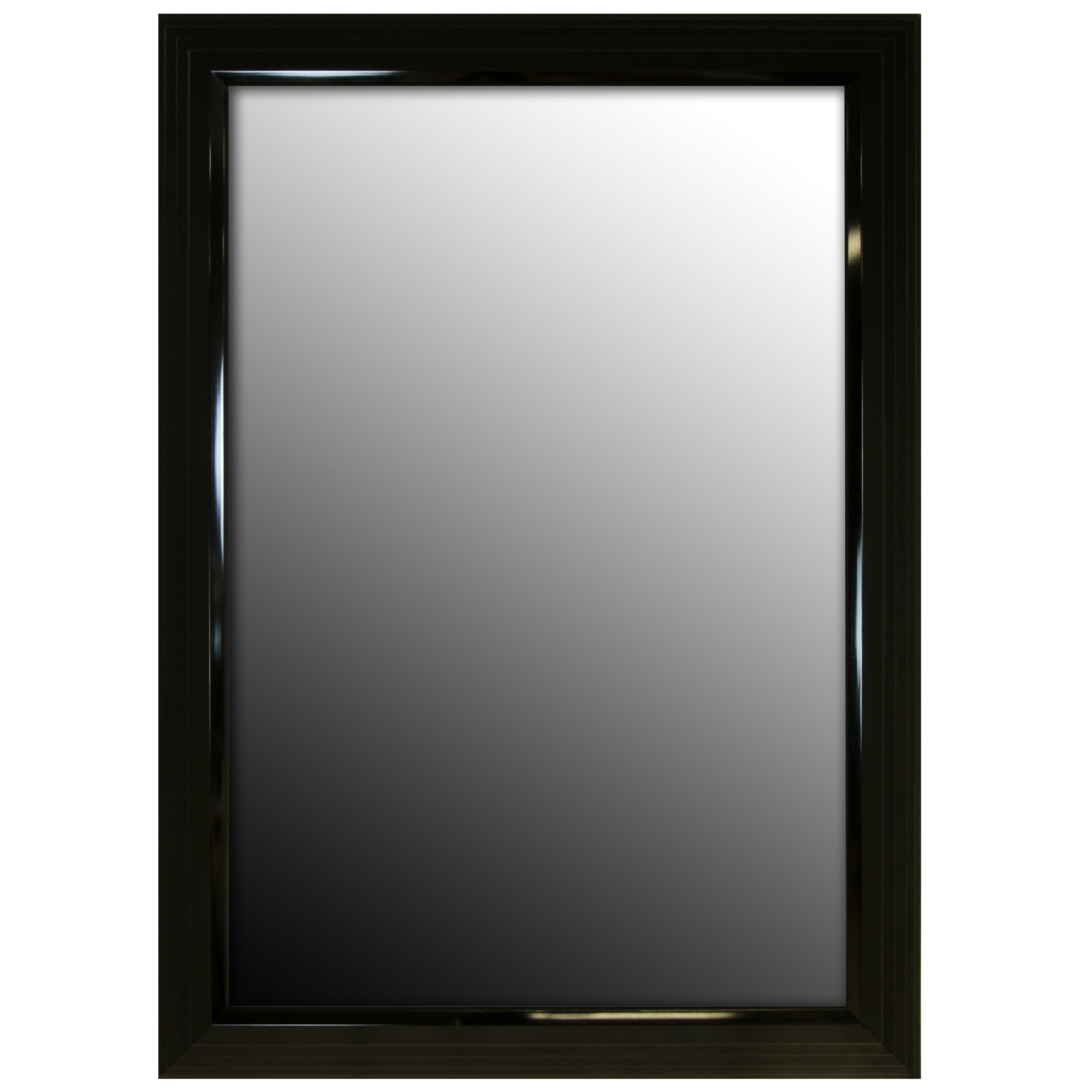 Second Look Mirrors Glossy Black Stepped Petite Wall Mirror & Reviews