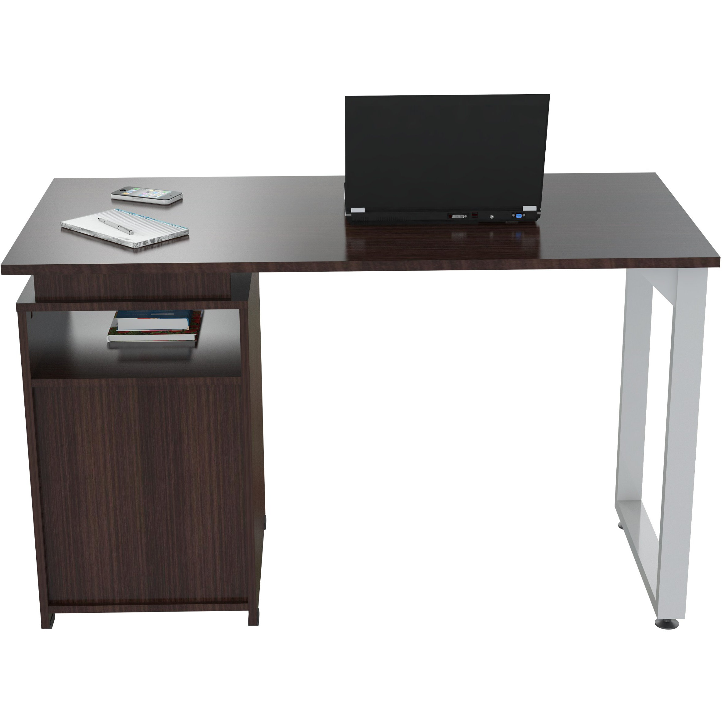 Inval Inval Computer Desk with 2 Drawers in Brown & Reviews Wayfair