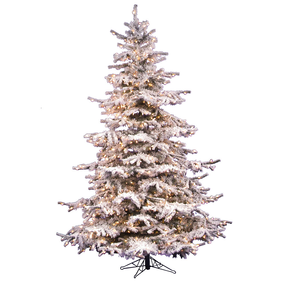 Vickerman Flocked Sierra Fir 8.5' White Artificial Christmas Tree with