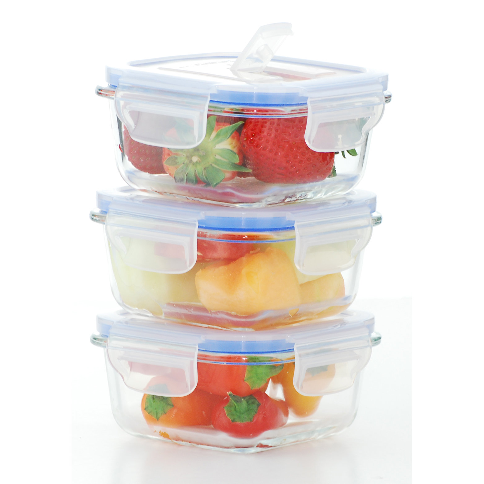 Go Green Glasslock Elements 10 Oz.Square Oven Safe Glass Food