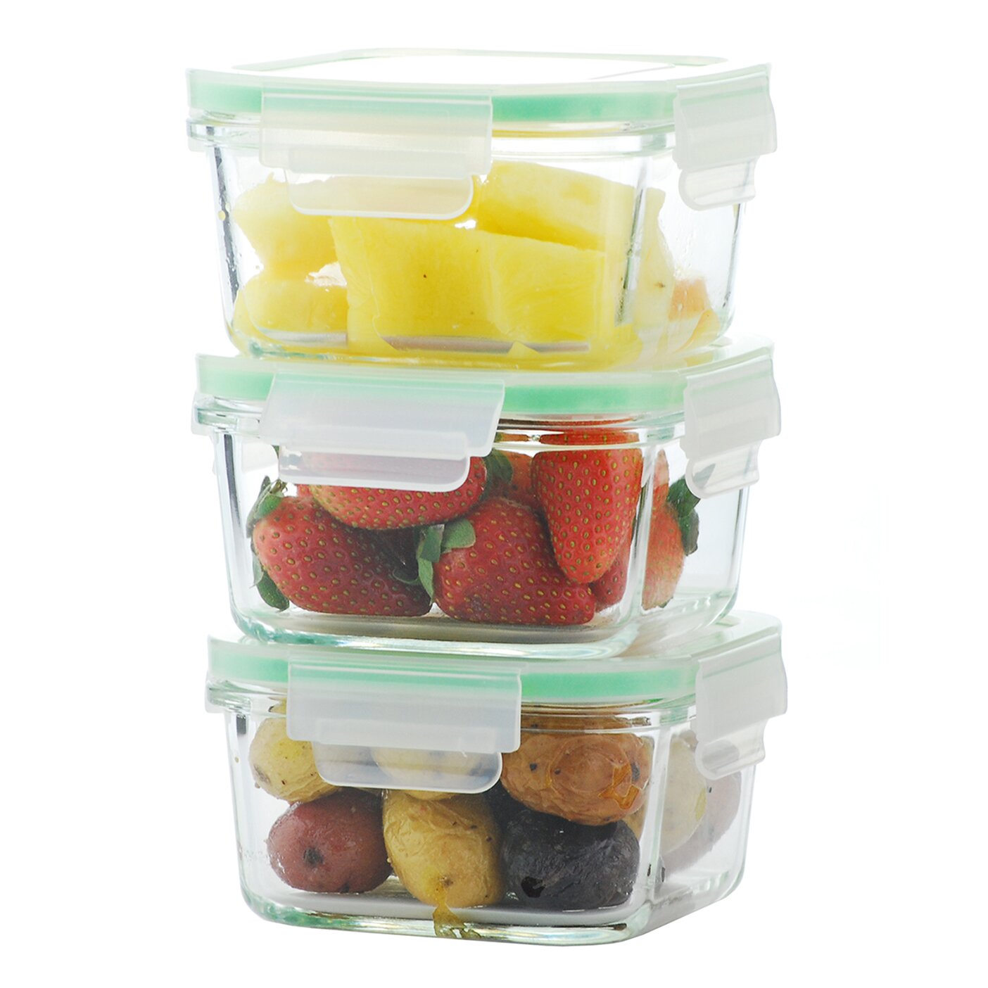 Kinetic Go Green Glassworks 3-Piece Food Storage Container Set ...