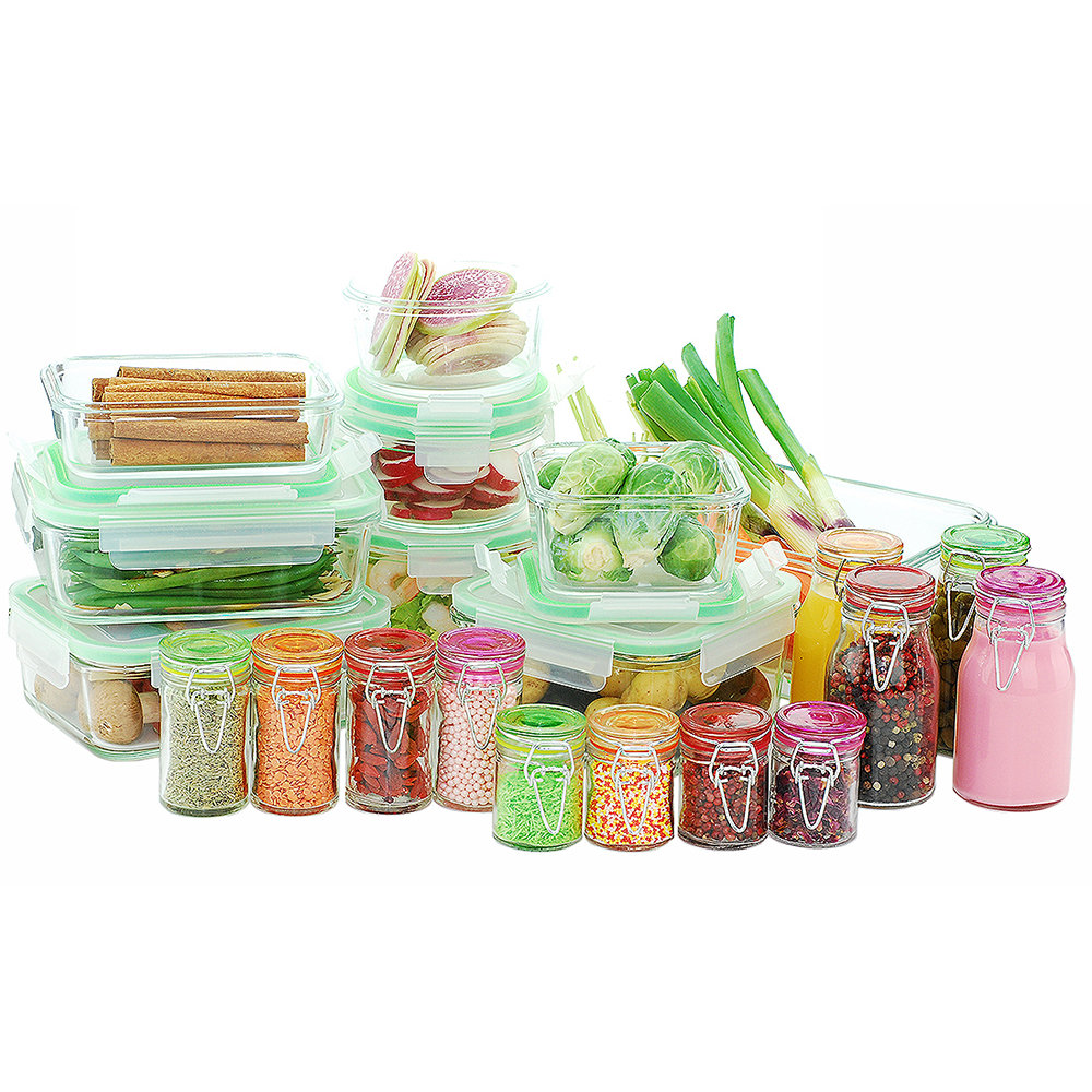 GoGreen Glassworks 30Piece Glass Food Storage Container Set