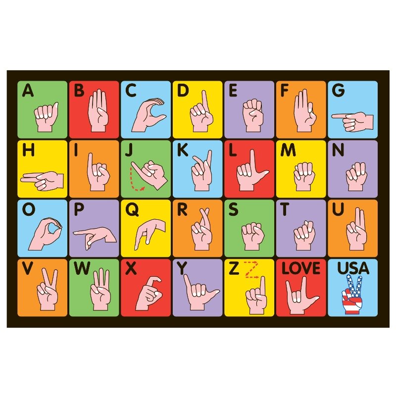 fun rugs fun time sign language kids rug reviews wayfair