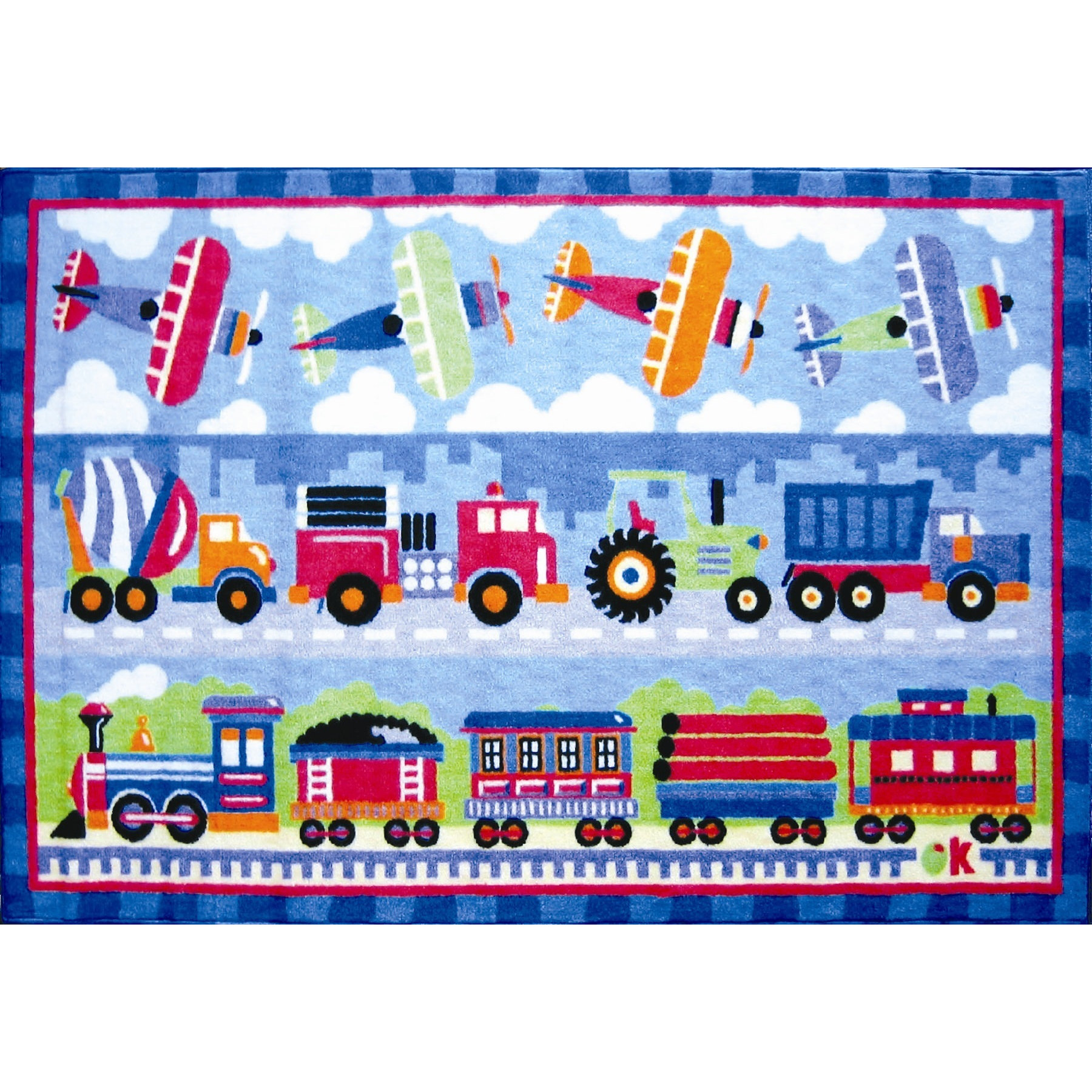 Fun Rugs Olive Kids Trains, Planes and Trucks Area Rug & Reviews Wayfair