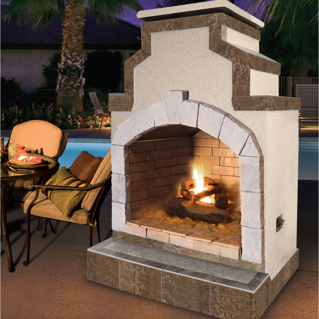 Photos Exterior Propane Fireplace with Simple Decor