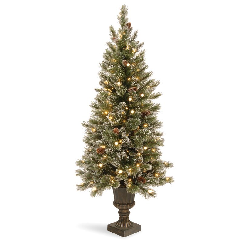 National Tree Co. Glittery Bristle Pine 5' Green Pine Entrance ...