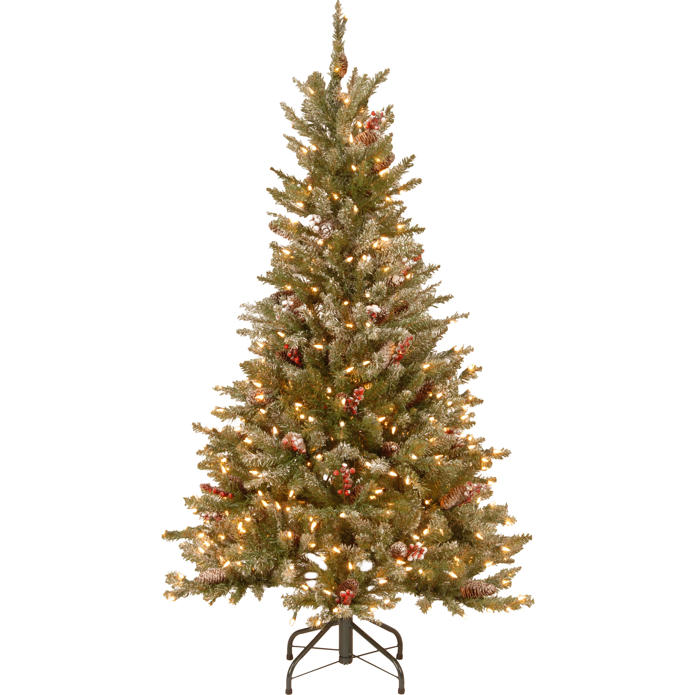 National Tree Co. 5' Frosted Green Fir Trees Artificial Christmas Tree with 300 LED Colored and