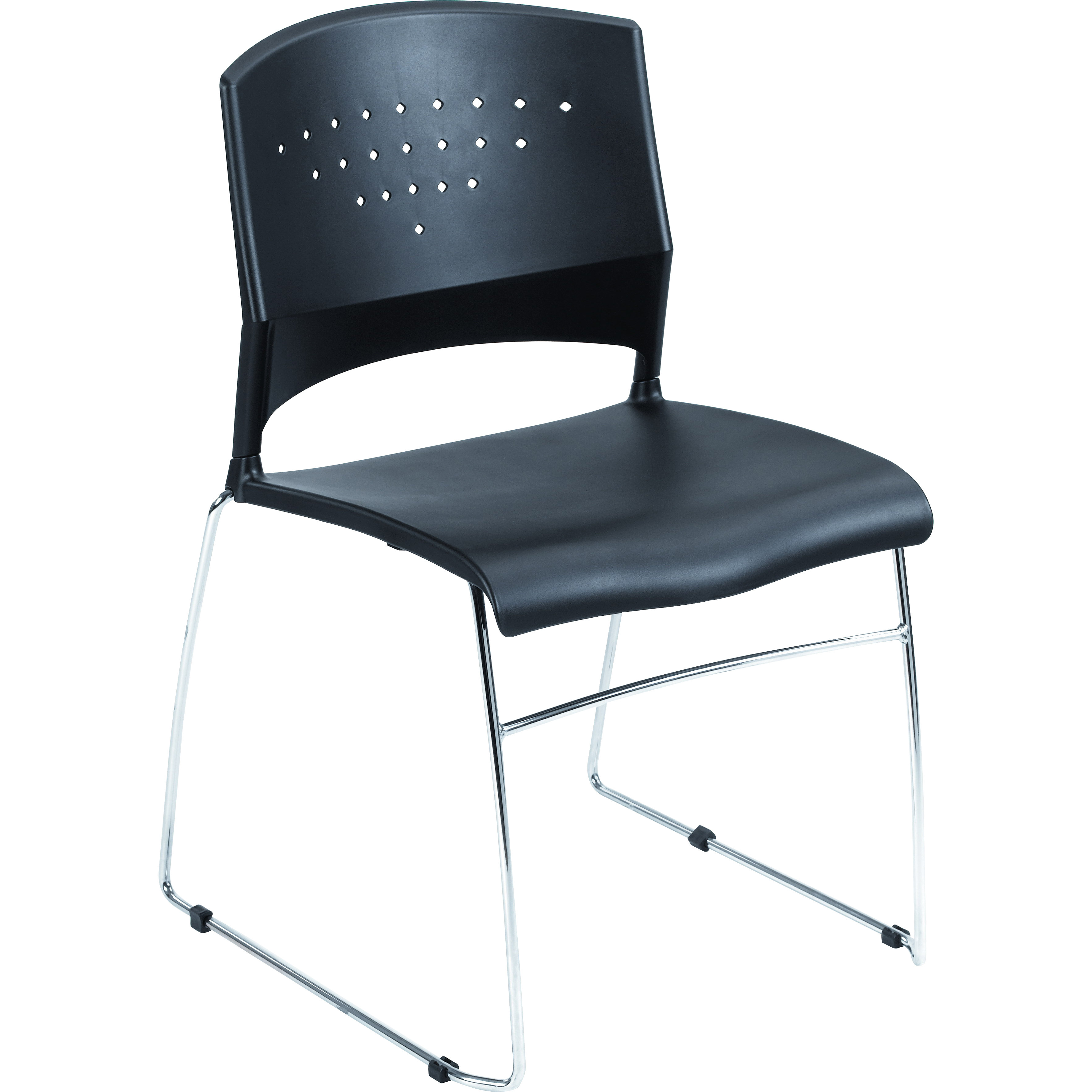 Boss Office Products Fully Assembled Black Plastic Stack Chair B1400 BK 2 