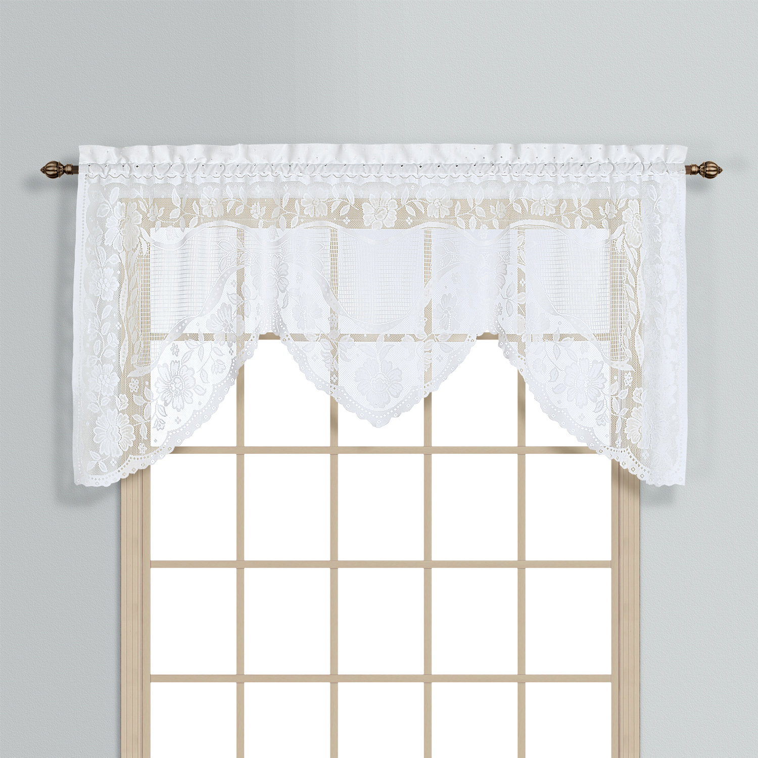 United Curtain Co. Windsor Rod Pocket Swag 72" Curtain Valance