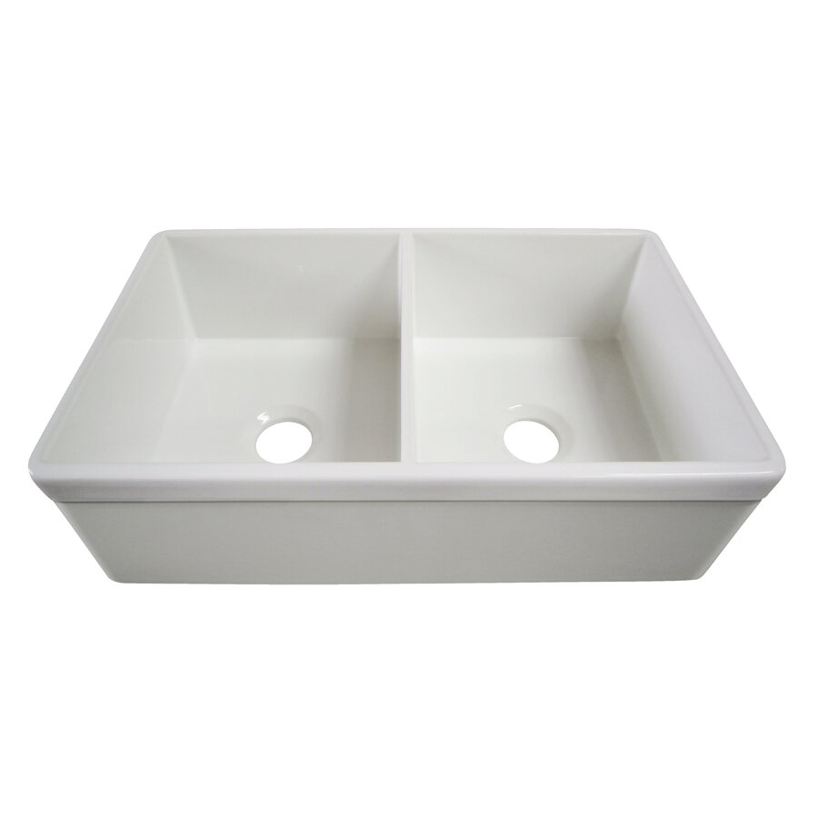 Alfi Brand 32 75 X 19 88 Double Bowl Farmhouse Kitchen Sink And Reviews