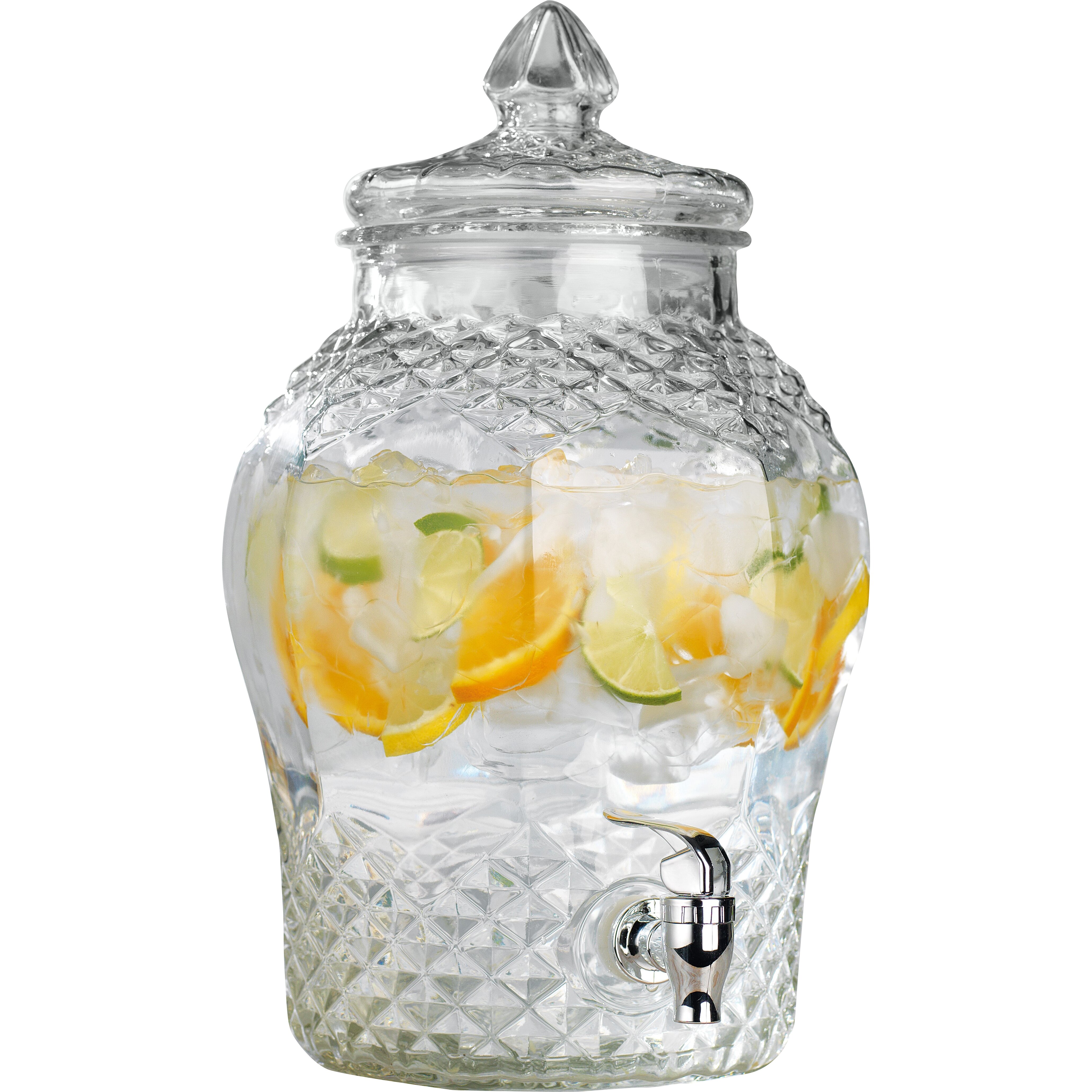 Home Essentials and Beyond Cellini Diamond Cut Beverage Dispenser