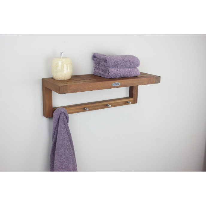 Aqua Teak Spa Teak 24" x 9" Bathroom Shelf & Reviews Wayfair
