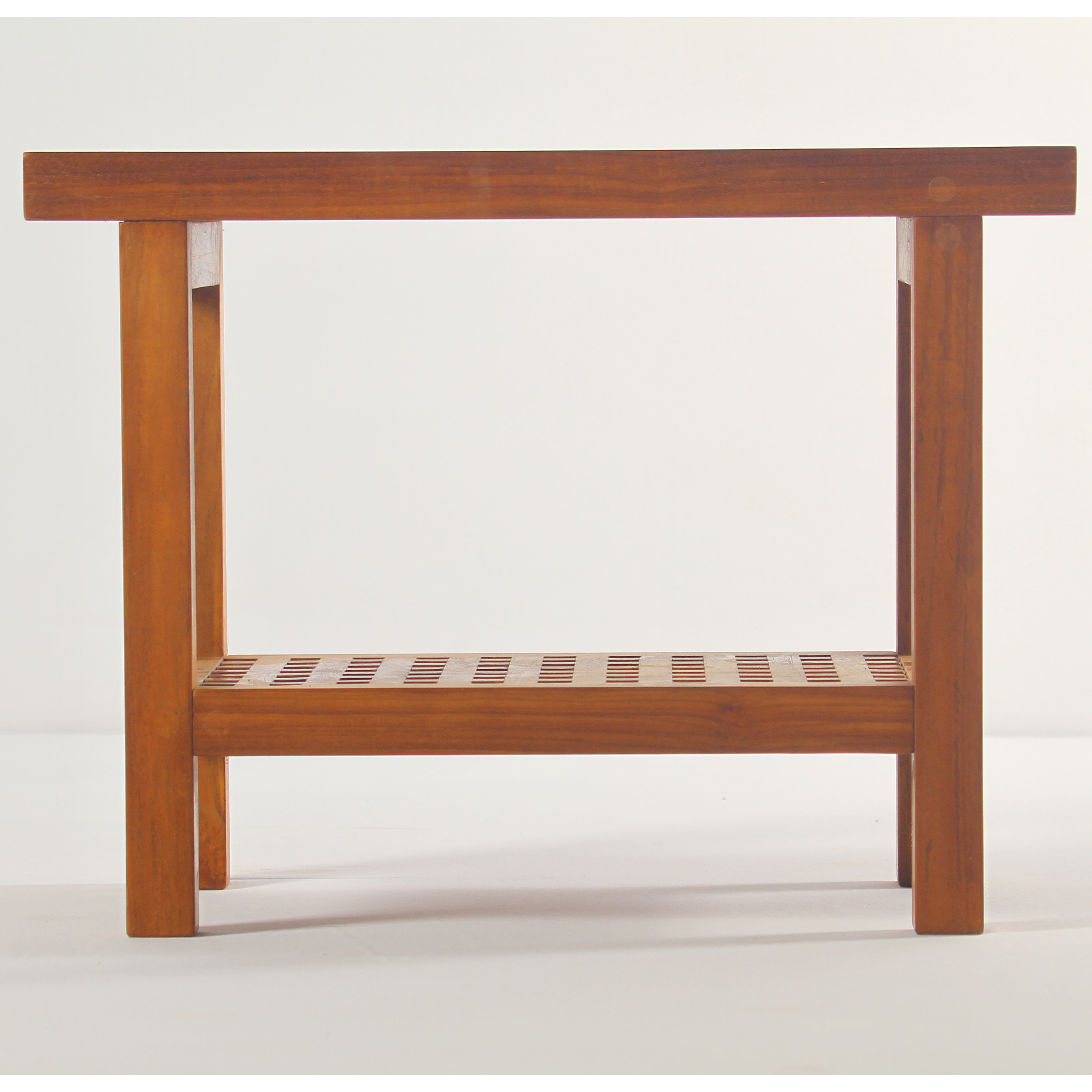 Aqua Teak Grate Teak Shower Bench with Shelf & Reviews Wayfair