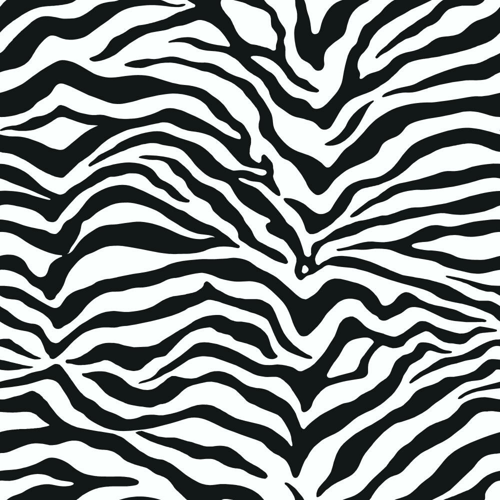 York Wallcoverings Black and White 33' x 20.5" Zebra Print ...