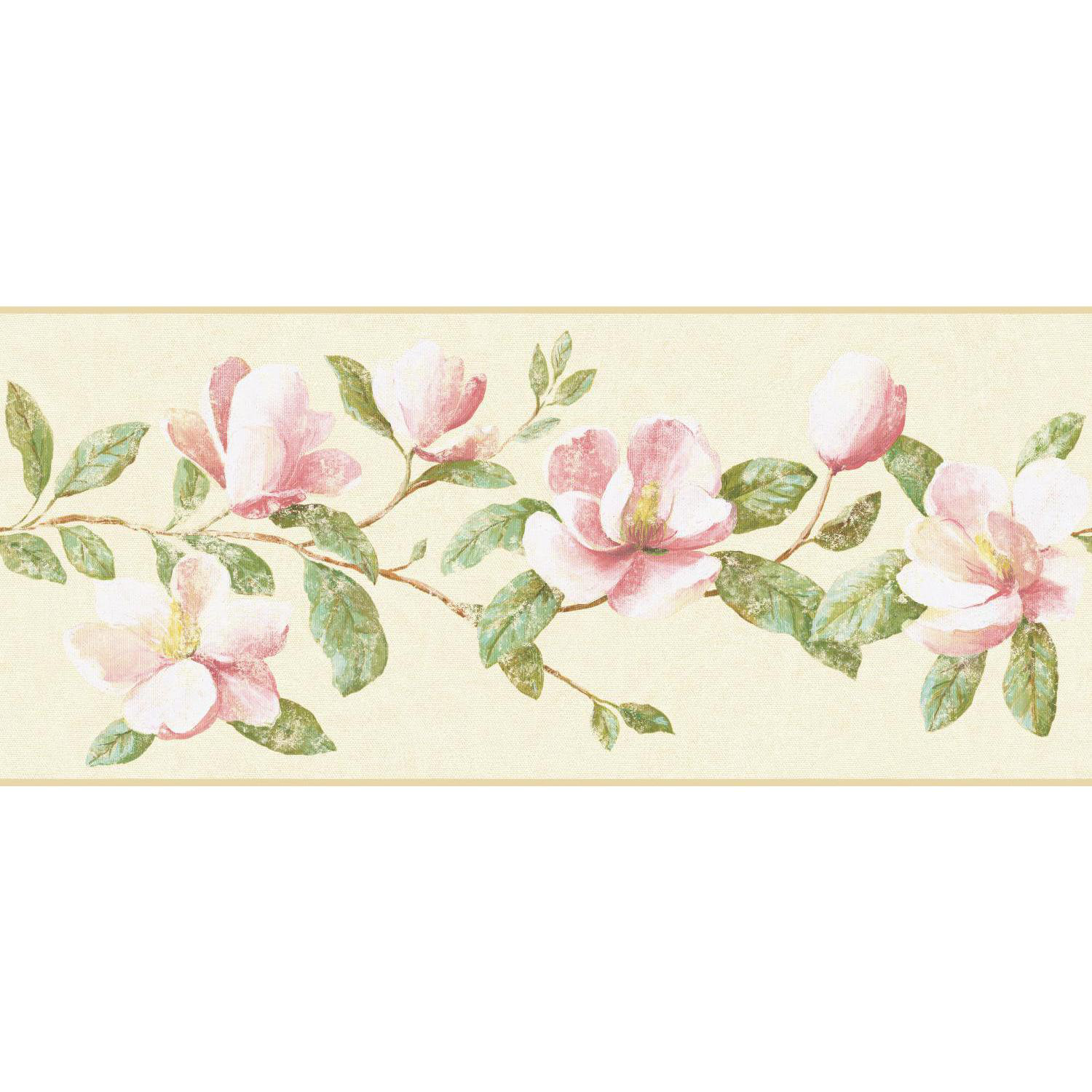 York Wallcoverings Portfolio II Magnolia 15' x 9" Floral and Botanical