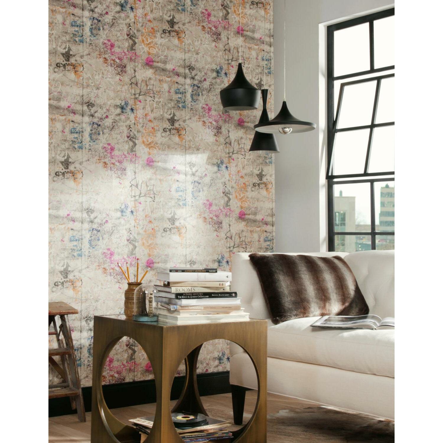 York Wallcoverings Urban Chic Street Art 27 x 27 Abstract Roll 