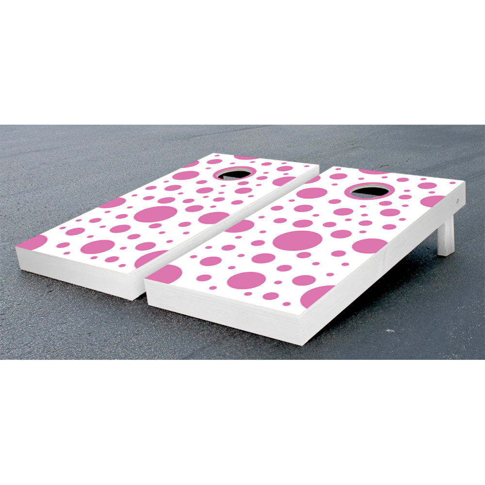 Victory Tailgate Pink Polka Dots Cornhole Bean Bag Toss Game Wayfair