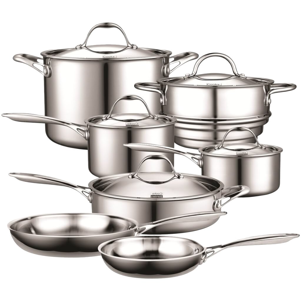 Cooks Standard Piece Multi Ply Clad Stainless Steel Cookware Set Reviews Wayfair