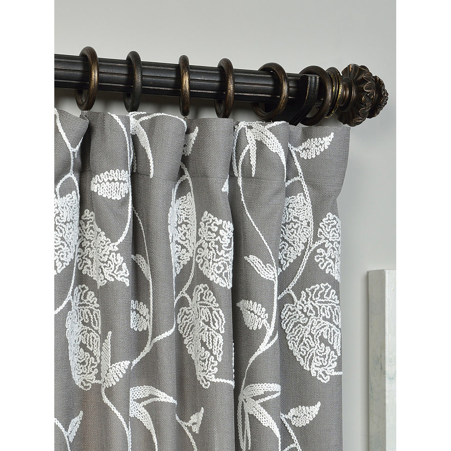 Half Price Drapes Vine Embroidered Single Curtain Panel & Reviews Wayfair