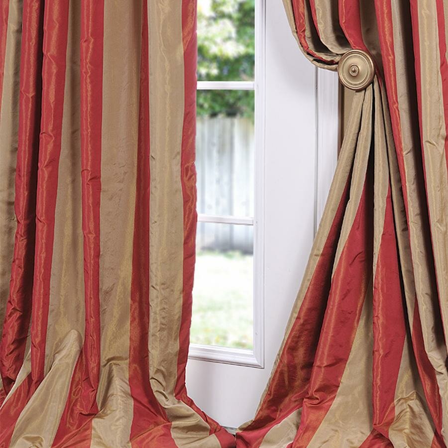 Half Price Drapes Rialto Faux Silk Taffeta Stripe SemiOpaque Single