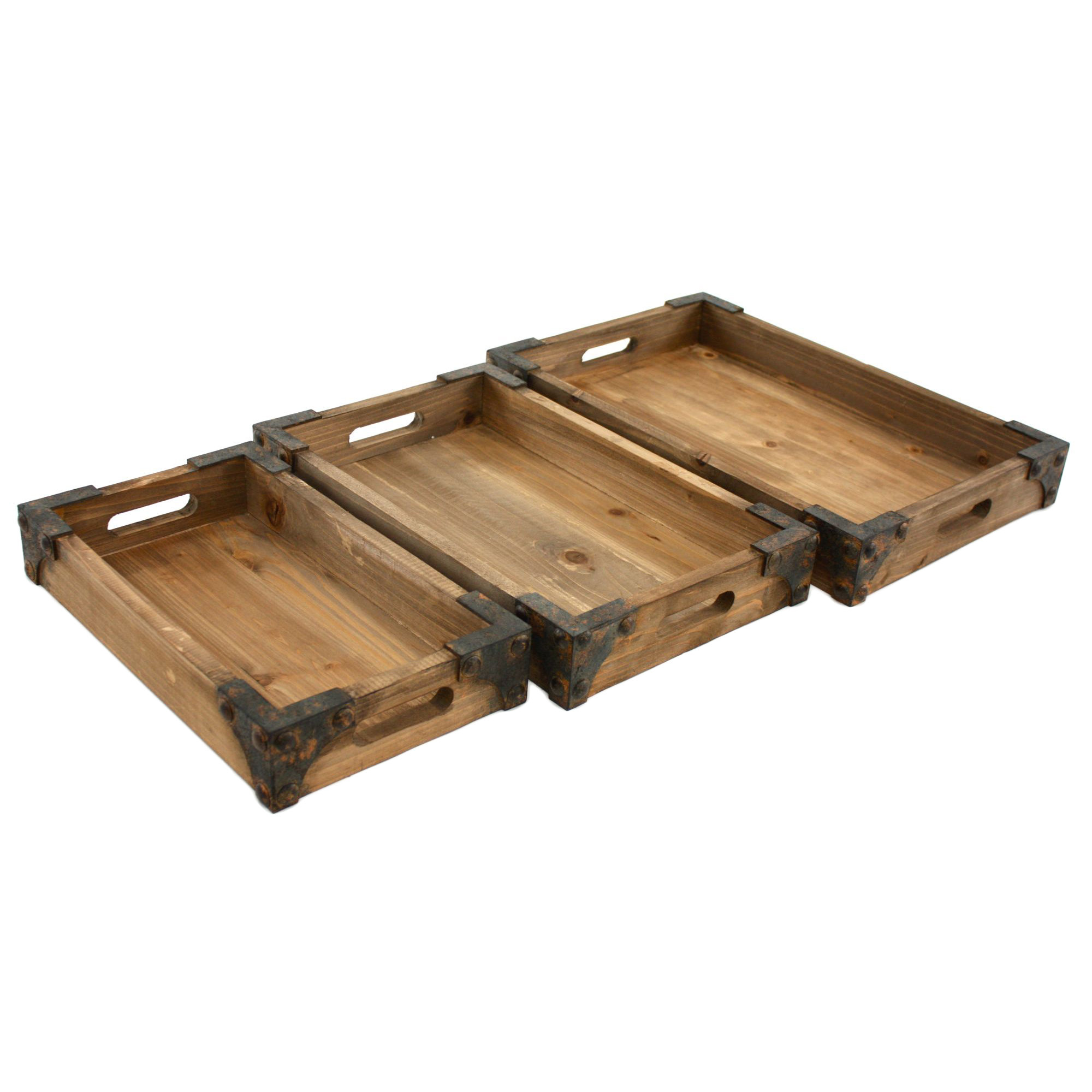 Aspire Brighton 3 Piece Wooden Tray Set & Reviews Wayfair