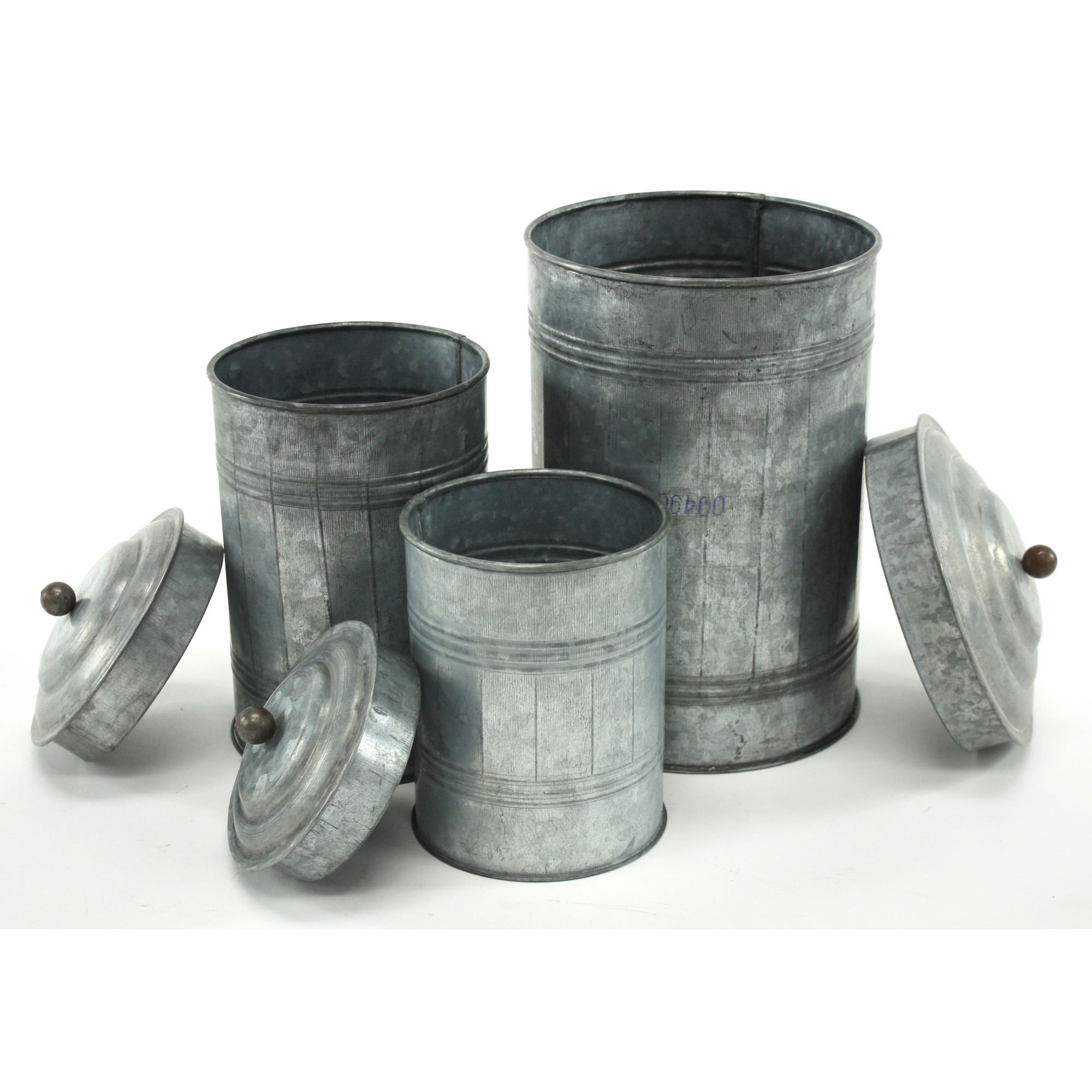 Aspire 3Piece Galvanized Metal Canister Set & Reviews Wayfair.ca